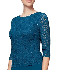 Alex Evenings Petite Sequin Lace Gown