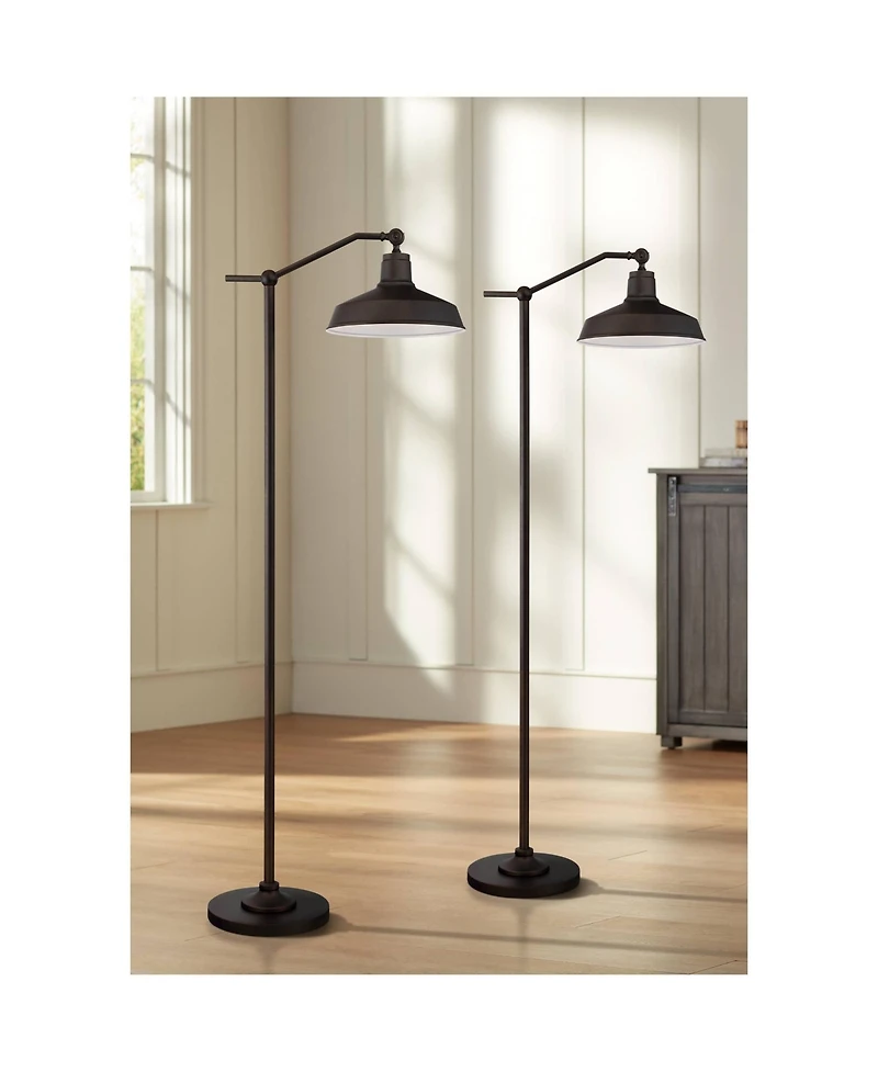 360 Lighting Kayne Farmhouse Rustic 61" Tall Standing Floor Lamps Set of 2 Lights Downbridge Adjustable