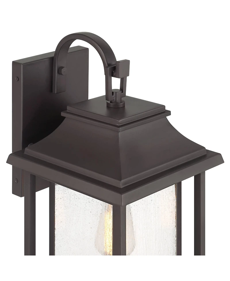 John Timberland Cecile High Modern Box Lantern Outdoor Wall Light Fixture Mount Porch House Weatherproof Bronze Finish