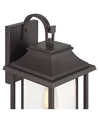 John Timberland Cecile High Modern Box Lantern Outdoor Wall Light Fixture Mount Porch House Weatherproof Bronze Finish