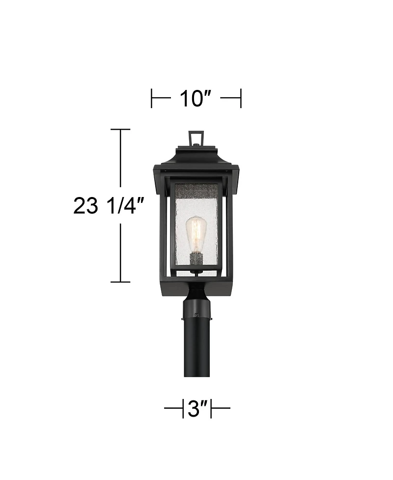 John Timberland Cecile 23 High Mission Outdoor Post Mount Light Fixture Pole Porch House Box Lantern Weatherproof Clear Glass Shade