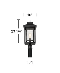 John Timberland Cecile 23 High Mission Outdoor Post Mount Light Fixture Pole Porch House Box Lantern Weatherproof Clear Glass Shade