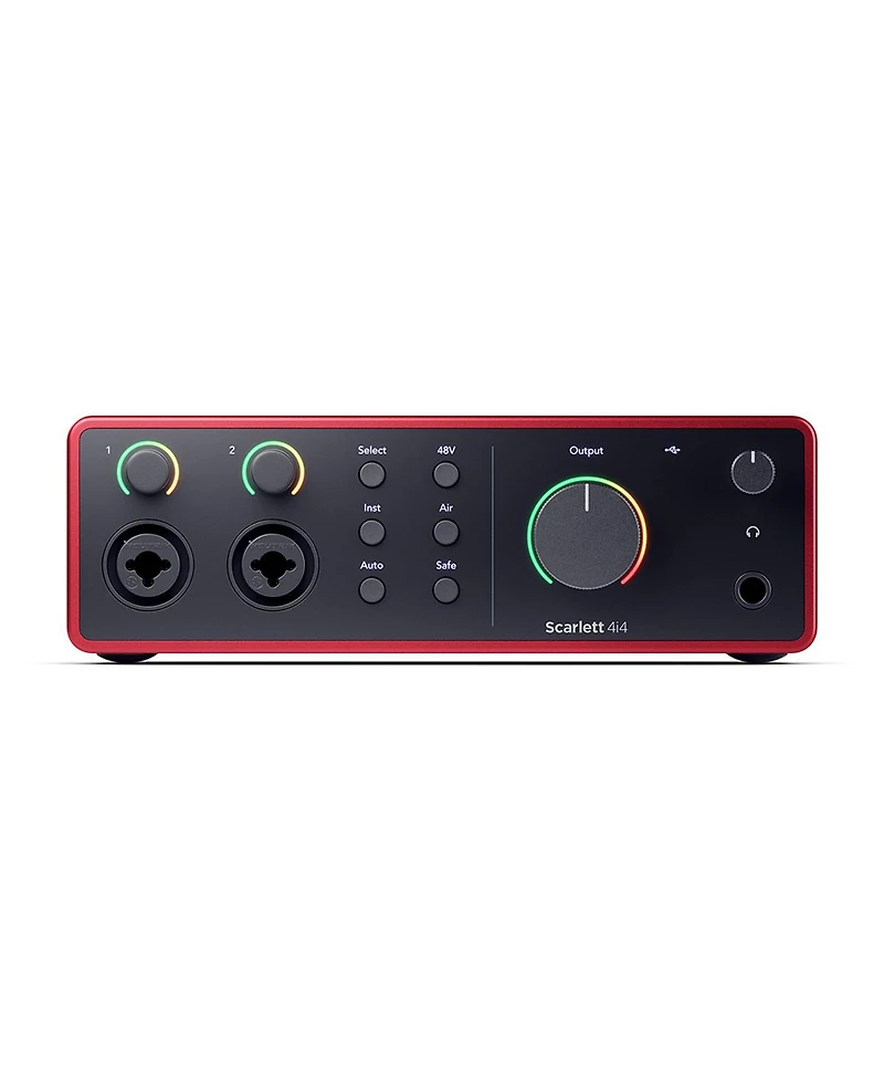 Focusrite Scarlett 4i4 4th Gen Usb Interface with Software Suite, Bundle with TAPH100 Headphones, 2x HandA 10' Xlr Microphone Cable and Pop Filter