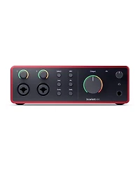 Focusrite Scarlett 4i4 4th Gen Usb Interface with Software Suite, Bundle with TAPH100 Headphones, 2x HandA 10' Xlr Microphone Cable and Pop Filter