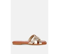 London Rag Women's Dickery Knotted Straps Detail Slip Ons