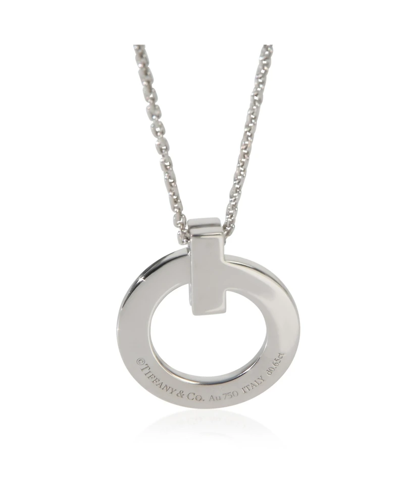 Pre-Owned Tiffany & Co White Gold Diamond Tiffany T T1 Circle Pendant