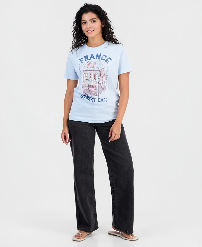 Self Esteem Juniors' France Street Cafe T-Shirt