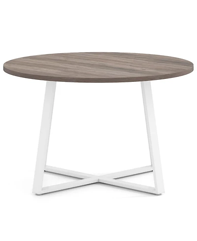 Slickblue 47 Inches Round Dining Table with X Shaped Base Thick Top