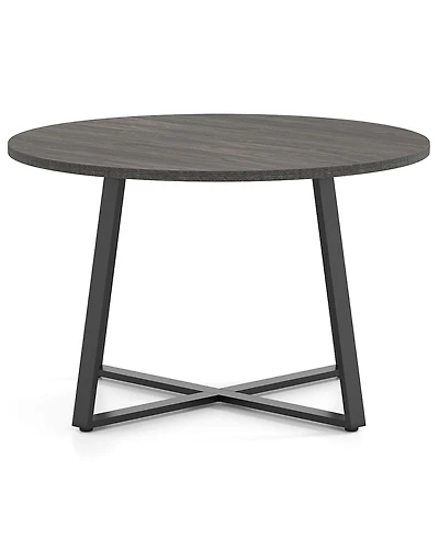 Slickblue 47 Inches Round Dining Table with X Shaped Base Thick Top