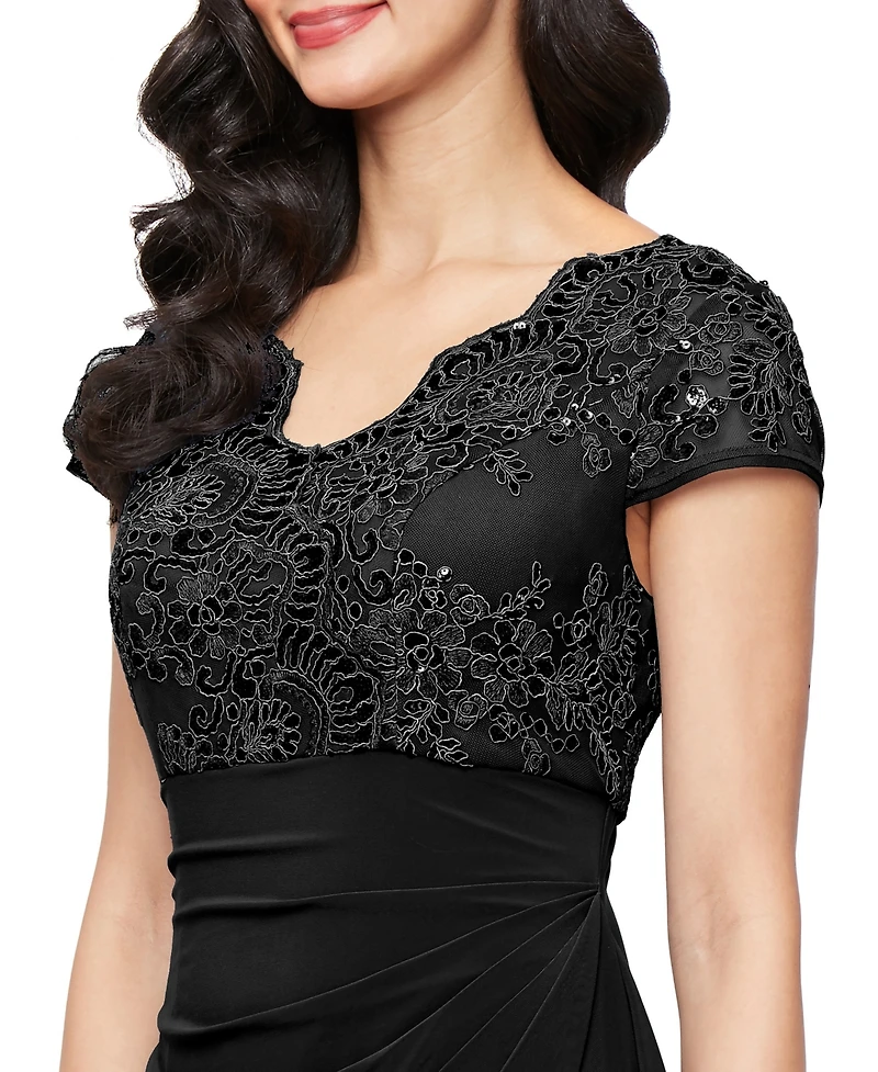 Alex Evenings Women's V Neck Empire Waist Dress