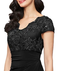 Alex Evenings Women's V Neck Empire Waist Dress