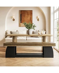 Tribesigns 63 Inch Dining Bench, Farmhouse Long Kitchen Table Bench with Sturdy Frame, Wooden Indoor Kitchen Dining Seat