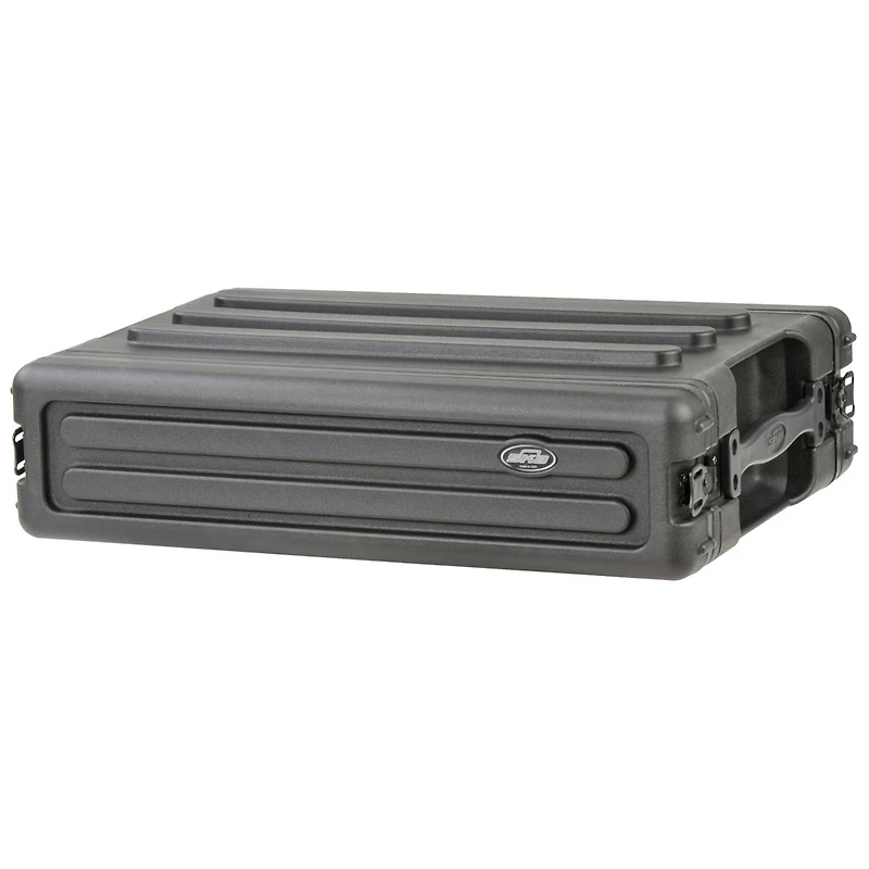 Skb 2U Roto-Molded Shallow Rack Case with Steel Rails