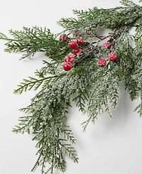 Holiday Lane Cozy Cabin Flocking Cedar Berries Pick, Macy's Exclusive