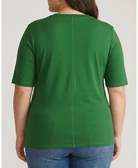 Universal Standard Plus Maia Stovepipe Sleeve V Neck Tee
