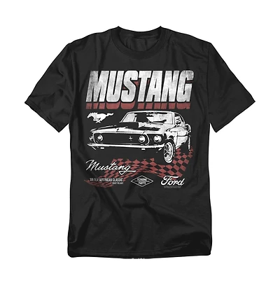 Mustang Men's Ford Checkered Race T-Shirt