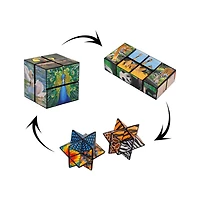 Bruce & Shark 2-in-1 Animal theme Fidget Cube - Folds into Star, Cube & Rectangle