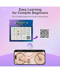 Gnuadz Embroidery Kit Beginner Heart Pattern Hand Stitching Craft Box