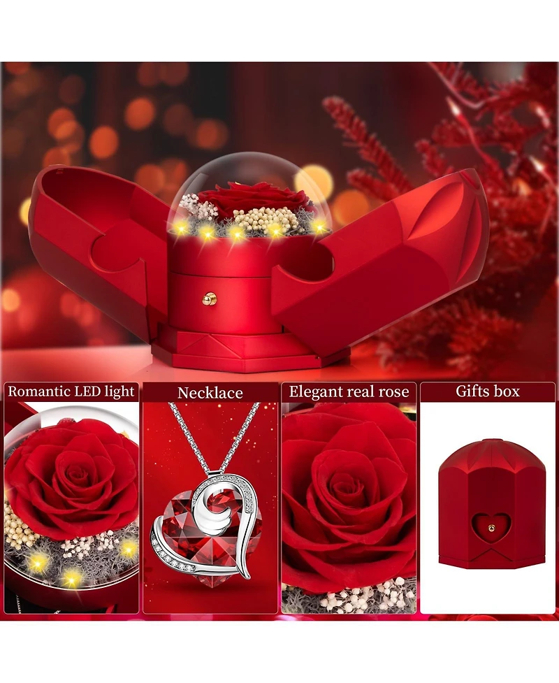 Gnuadz Preserved Rose Necklace Gift For Women