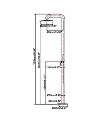 Busdays Floor Standing Shower System Rainfall and Handheld Stainless Steel Leak Proof Valve
