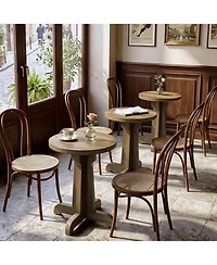 Tribesigns 23.6" Round Commercial Dining Table, Farmhouse Dinner Table with Thick Top