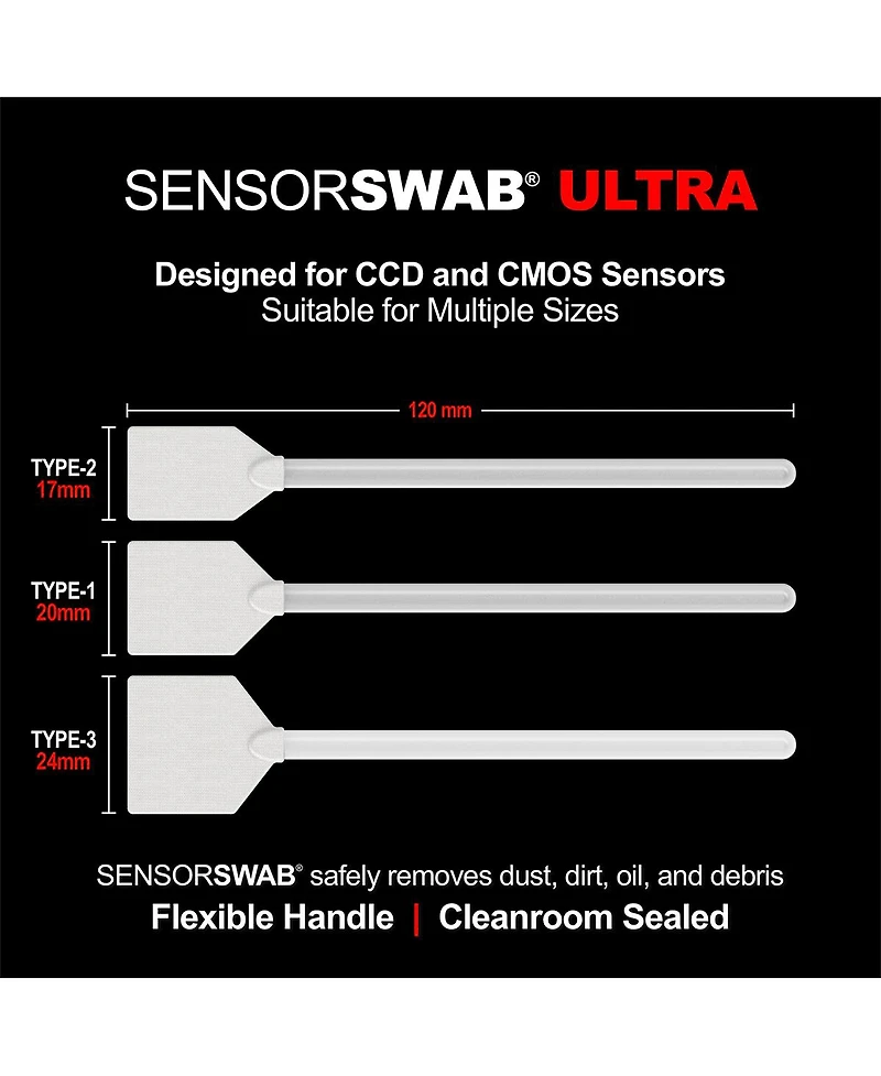 Photographic Solutions Swab Ultra Cleaning Tool for Dx/Aps-c Sensor, 100-Pk