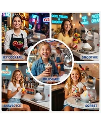 Gaomon Commercial Electric Ice Shaver 209LBS/H, 1450RPM, Shaved Snow Cone Machine for Dessert Shops, Bars, Silver