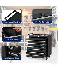 gaomon 7-Drawer Portable Tool Storage Cart, Rolling Tool Chest Cabinet, Lockable Toolbox Organizer