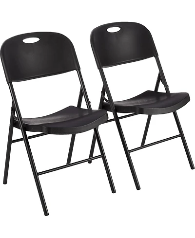 Yiortwo Heavy Duty Folding Chair, Stackable Portable Indoor Outdoor Seating