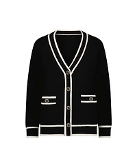 The Noli Shop Women's Devin Rose Contrast Cardigan Top