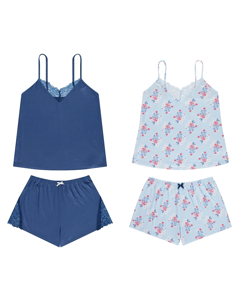 Flora by Nikrooz Women's Stacy 4-Pc. Pack 2 Cami & Shorts