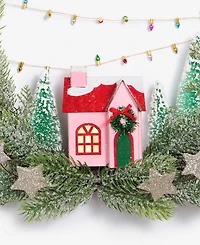 Holiday Lane Whimsy House in Greenery Led Half Wreath, Macy's Exclusive