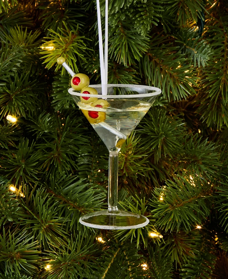 Holiday Lane Spirits Glass Martini Ornament, Macy's Exclusive