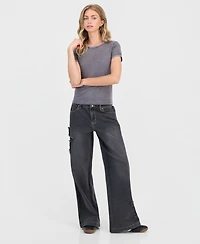 Madden Girl Juniors' Studded Mineral Wash T-Shirt