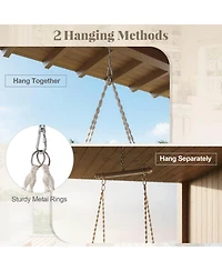 Hanging Hammock Chair with Cotton Rope, Macrame Swing Seat for Home Patio