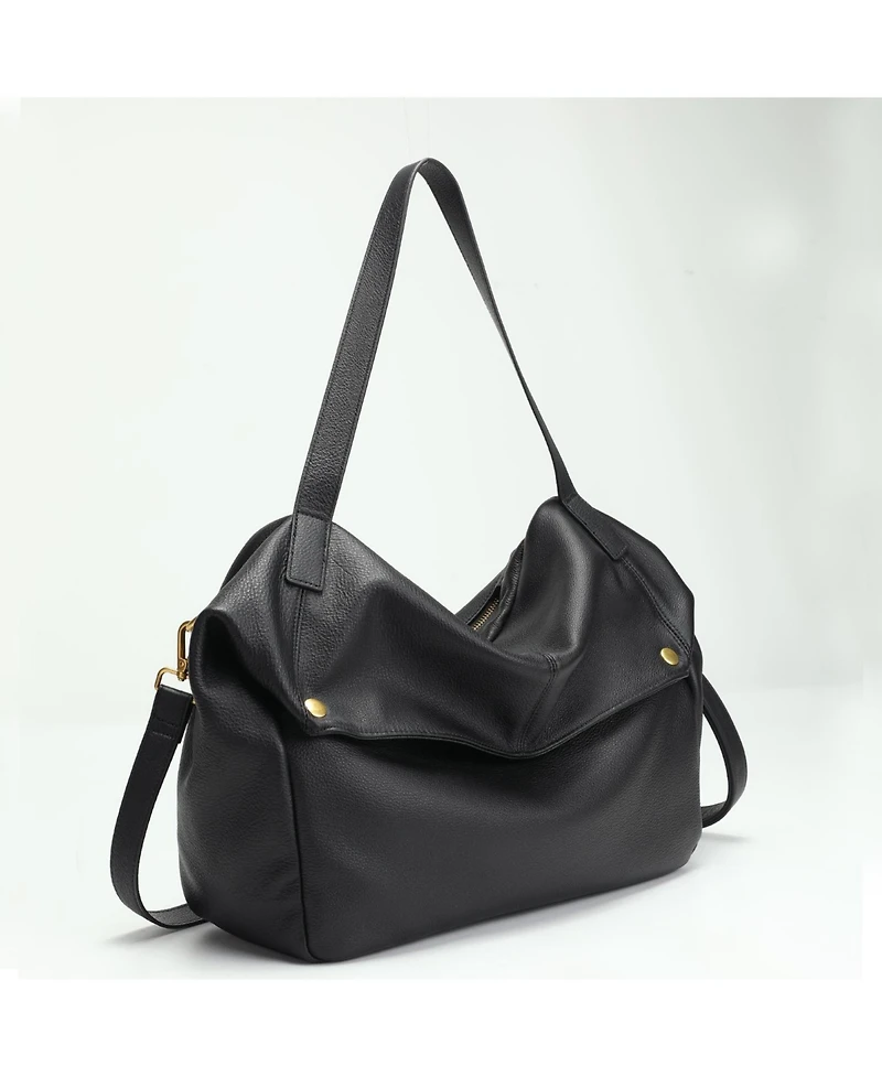 Susu Sia Large Pebbled Leather Hobo Bag Slouchy Shoulder with Adjustable Crossbody Strap Soft Everyday Tote Purse for Women