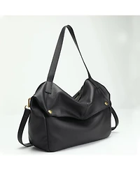 Susu Sia Large Pebbled Leather Hobo Bag Slouchy Shoulder with Adjustable Crossbody Strap Soft Everyday Tote Purse for Women