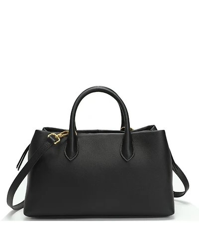 Susu Luna Pebbled Leather Top Handle Satchel Bag for Women Structured Crossbody Shoulder Handbag
