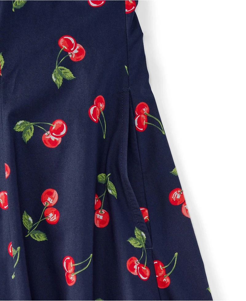 Lands' End Women's Princess Seamed Cotton Poplin Midi Dress
