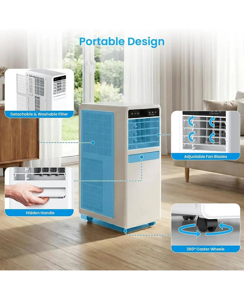 Cowsar 12000 Btu Smart Portable Ac, Drainage-Free with Timer