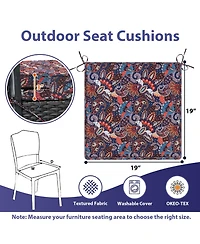 Gnuadz Outdoor Chair Cushions Waterproof Patio Seat Pads With Handle Ties Floral