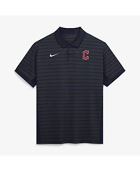 Nike Men's Navy Cleveland Guardians Authentic Collection Striped Victory Dri-fit Polo Shirt