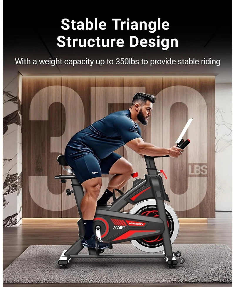 Harison Magnetic Exercise Bike for Home, 350 lbs Capacity, Adjustable with App