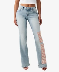 True Religion Women's Becca Bootcut Mid-Rise Arch Logo Jeans