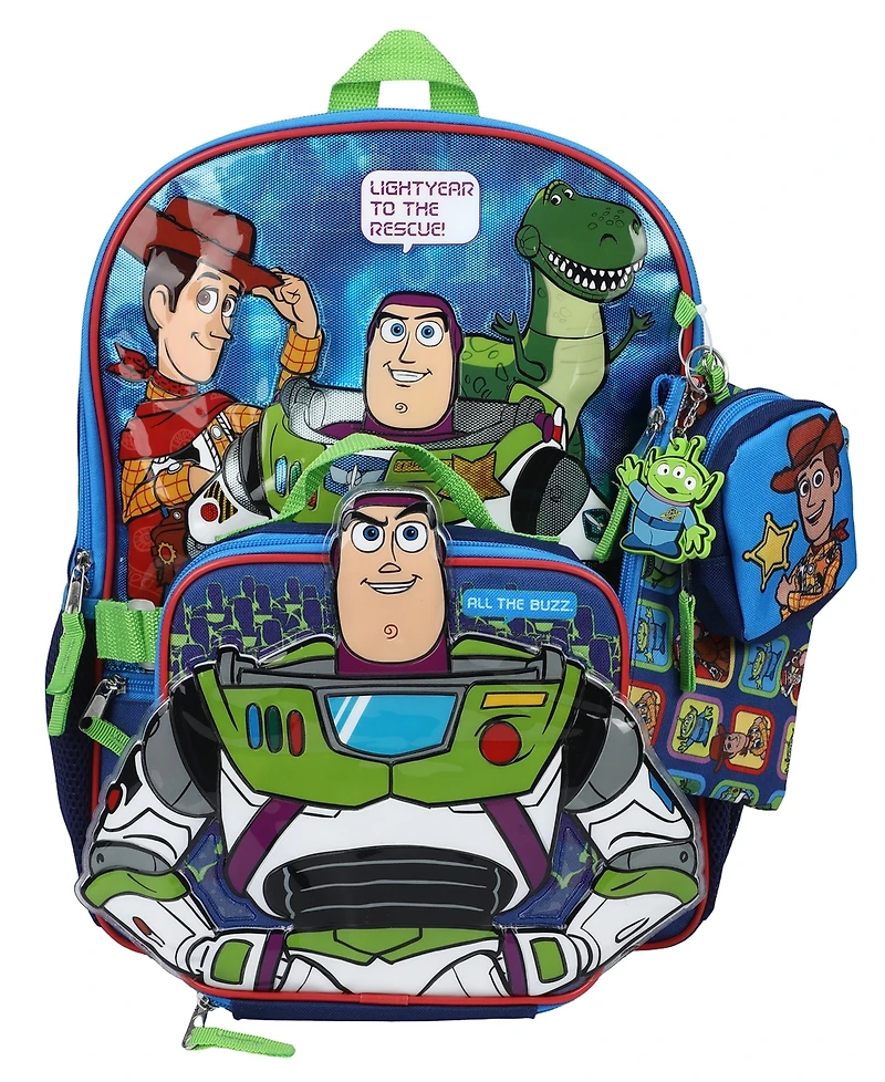 Toy Story Boys' and Girls' Backpack, Lunch Bag, Pencil Case, Key Chain and Coin Pouch, 5-Piece Set