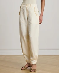 Lauren Ralph Women's Shantung Barrel Cargo Pants