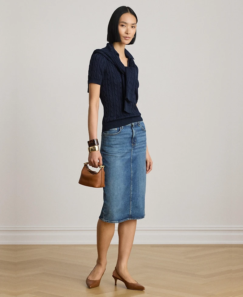 Lauren Ralph Women's Denim Pencil Skirt