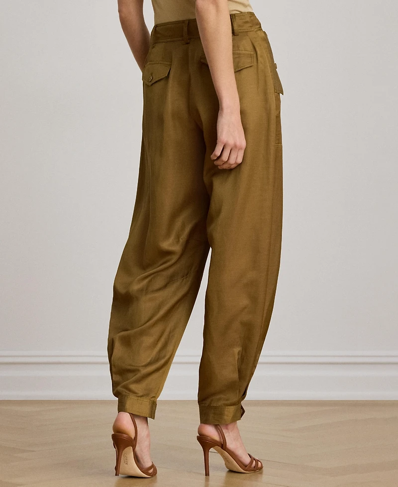 Lauren Ralph Women's Shantung Barrel Cargo Pants