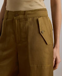 Lauren Ralph Women's Shantung Barrel Cargo Pants