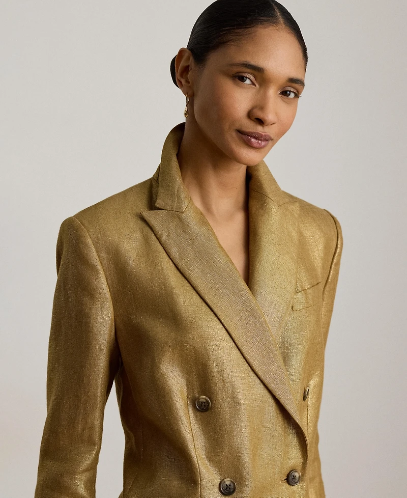 Lauren Ralph Women's Foiled Peak Lapels Long-Sleeve Blazer